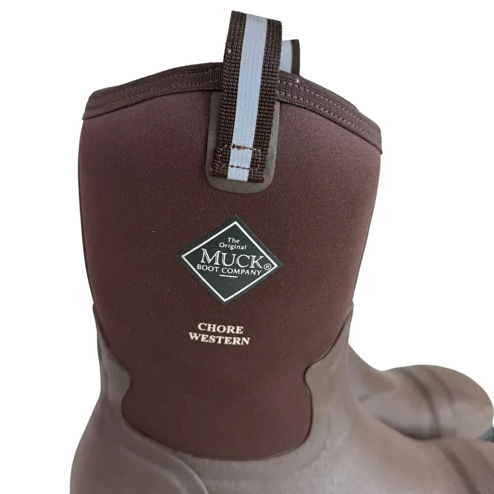 Muck Boot Company Men's Chore Western Alloy Toe Work Brown Boot MCHWM91 Size 11M